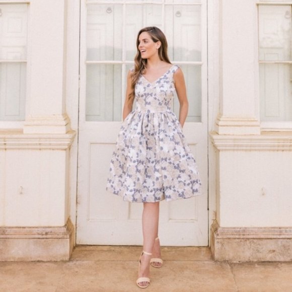 Gal Meets Glam Dresses & Skirts - Gal Meets Glam Blue and White Floral Dress